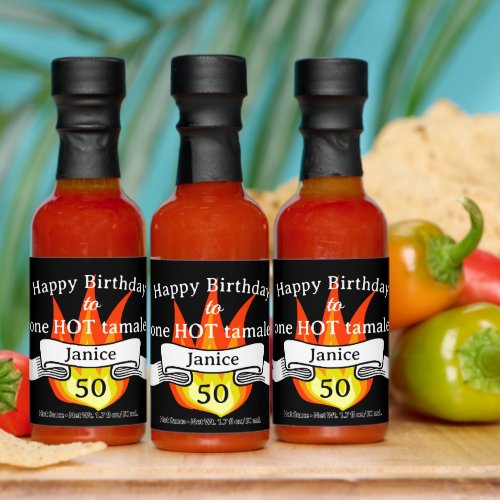 Fun 50th Birthday Hot Tamale Personalized Hot Sauces