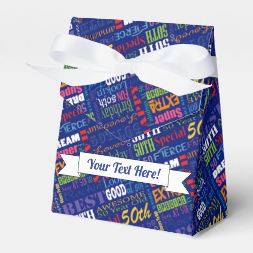 Fun 50th Birthday Party Personalized Monogram Favor Boxes