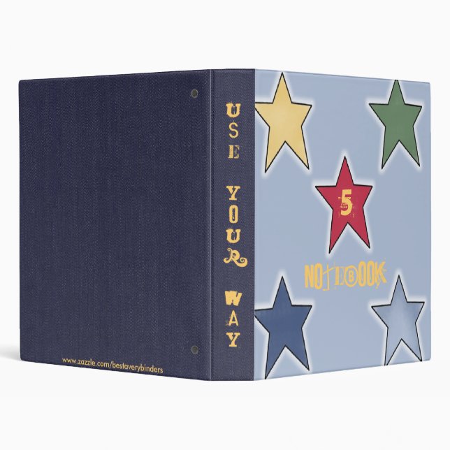 Fun! 5 Star Notebook Custom Avery Binder (Background)