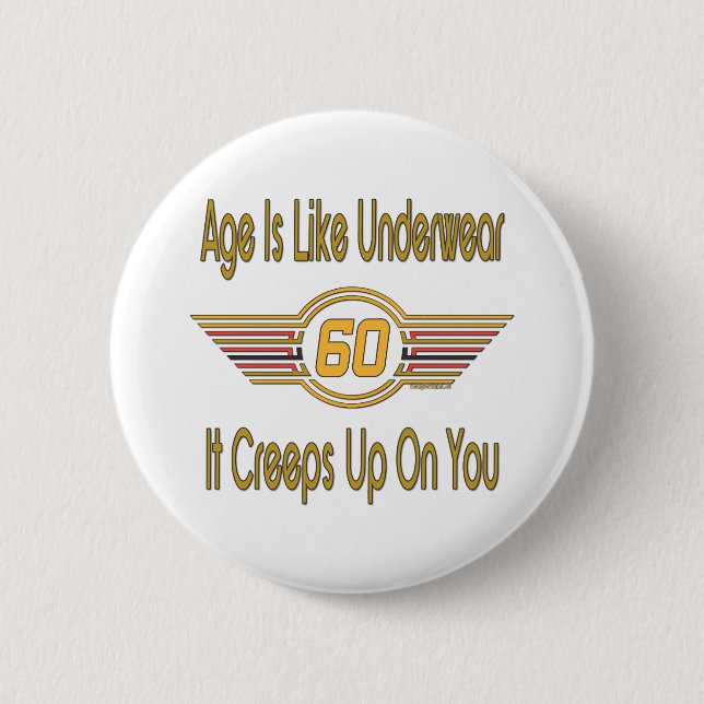 Fun 60th Birthday Gifts Button (Front)