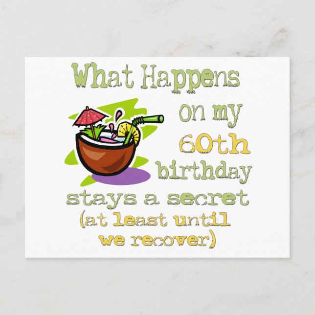 Fun 60th Birthday Gifts Postcard (Front)