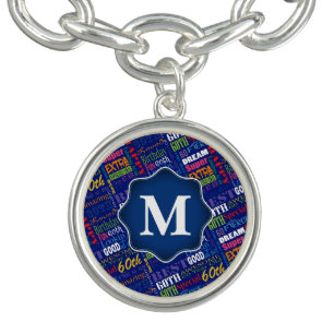 Fun 60th Birthday Party Personalized Monogram Bracelet