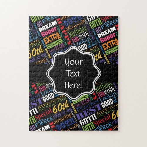Fun 60th Birthday Party Personalized Monogram Jigsaw Puzzle