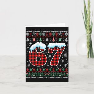 Fun 6 7 Six Seven Meme Family Ugly Sweater Christm Card