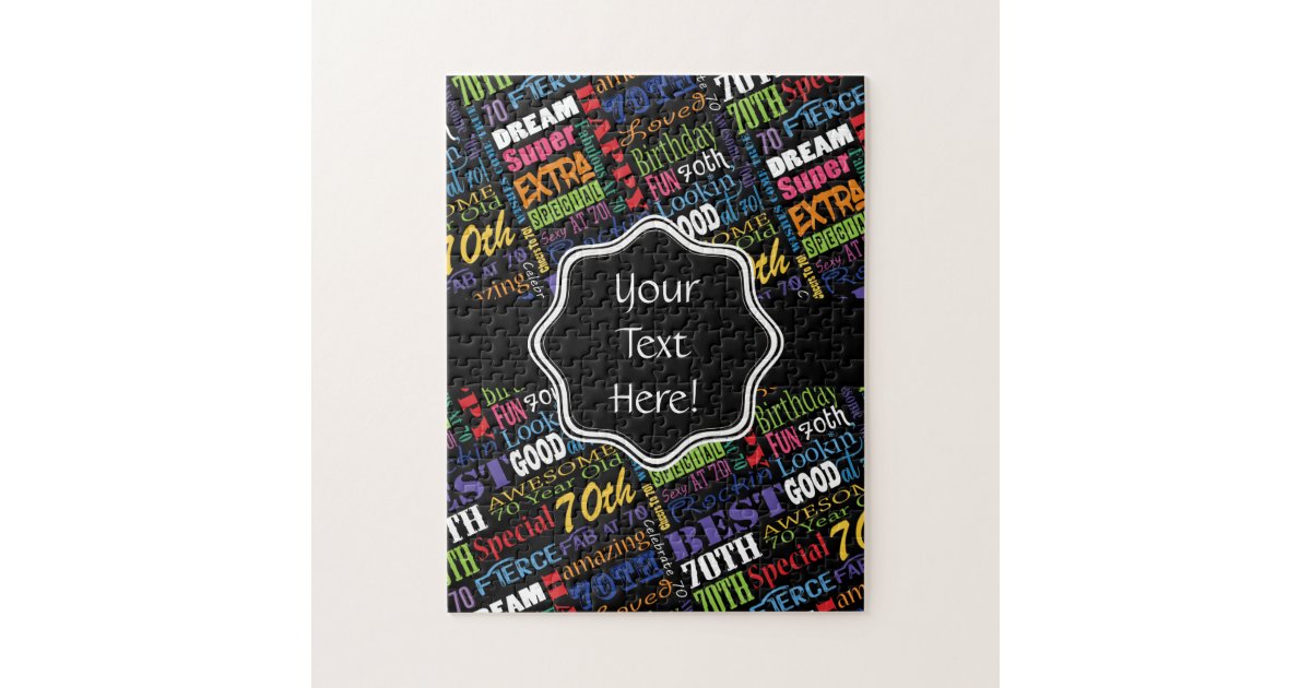 Fun 70th Birthday Party Personalized Monogram Jigsaw Puzzle | 0
