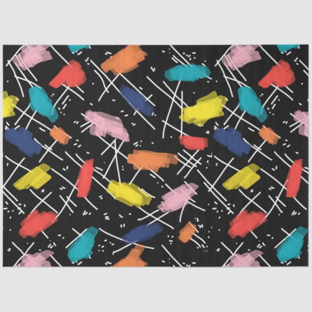 Fun 80s inspired bright and bold tissue paper (Front)