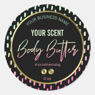 Fun 80's Retro Pattern Body Butter Labels