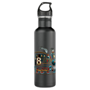 Fun 8th Birthday Train Railway Theme Boys 8 Year O Stainless Steel Water Bottle