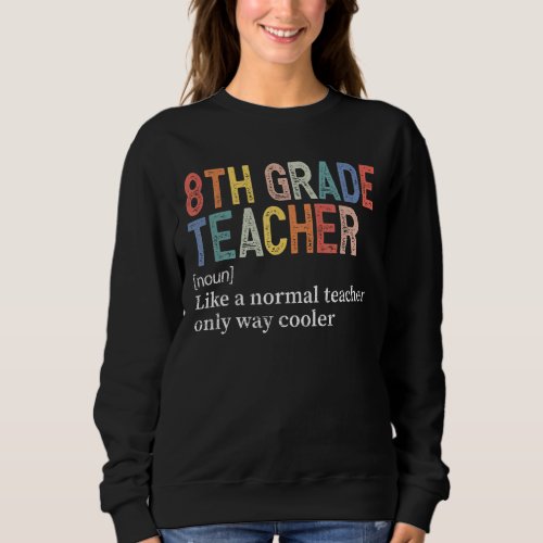 Fun 8th Grade Teacher Definition Back To School Fi Sweatshirt