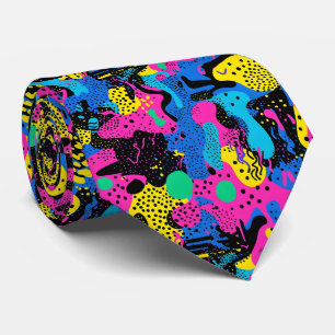 Fun 90s style tiled pattern neck tie