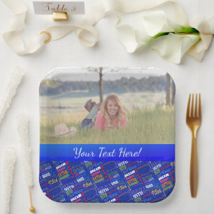 Fun 95th Birthday Party Personalized Monogram Paper Plates