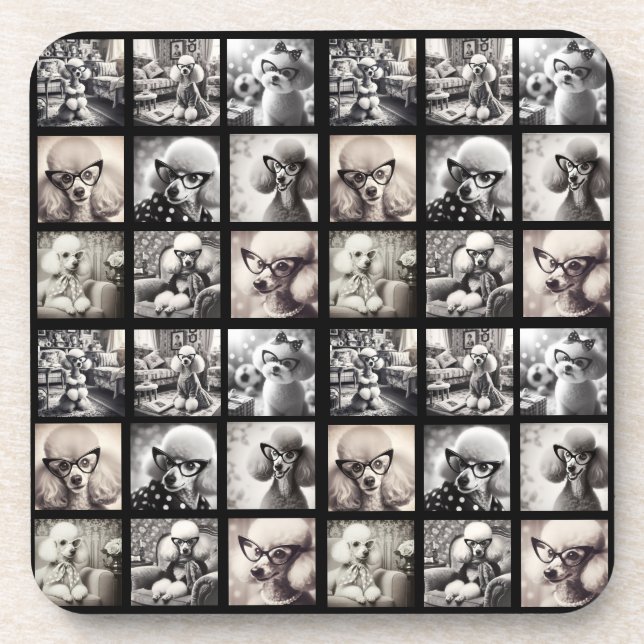 Fun 9 Photo Collage Pictures Beverage Coaster (Front)
