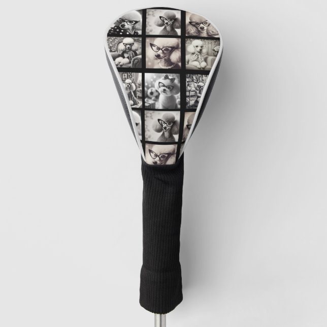 Fun 9 Photo Collage Pictures Golf Head Cover (Front)