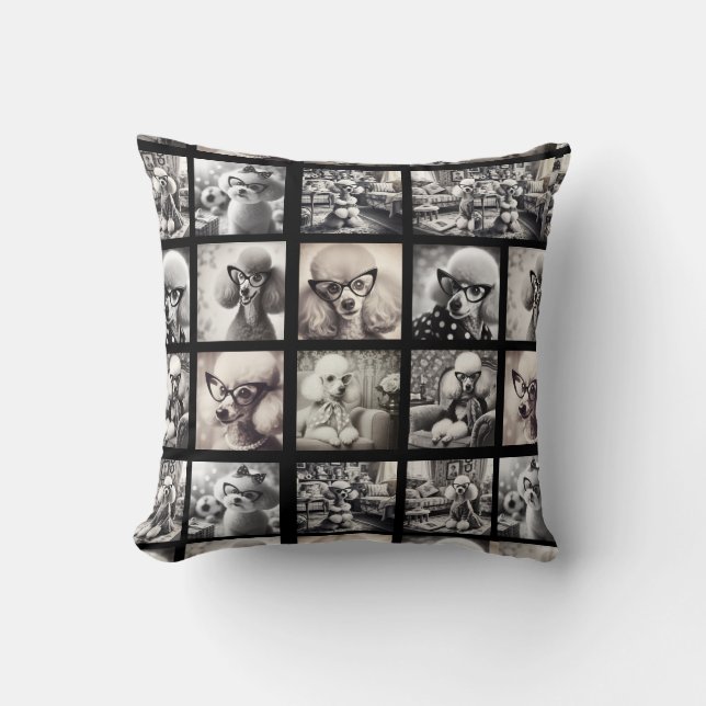 Fun 9 Photo Collage Pictures Throw Pillow (Front)