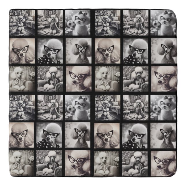 Fun 9 Photo Collage Pictures Trivet (Front)