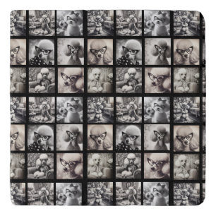 Fun 9 Photo Collage Pictures Trivet