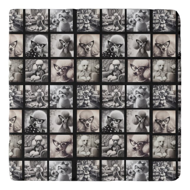 Fun 9 Photo Collage Pictures Trivet (Front)