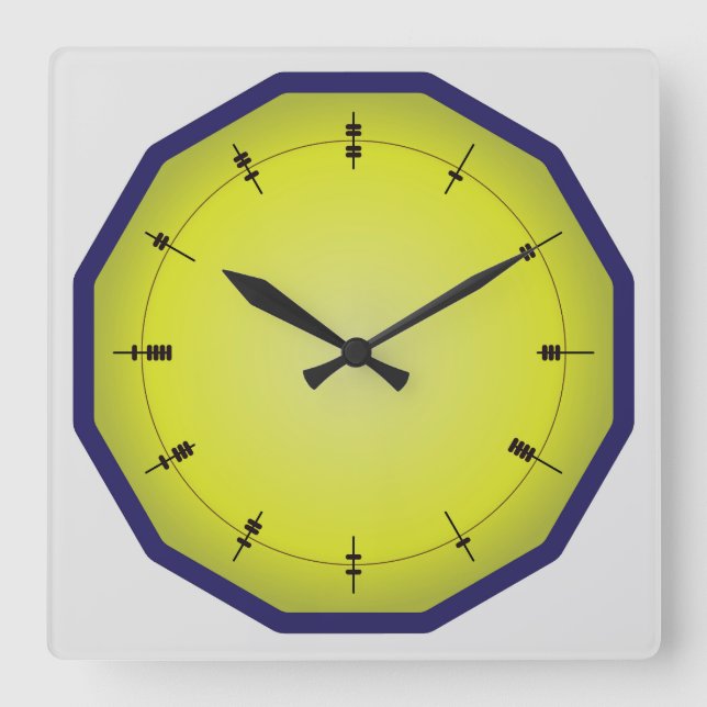 Fun Abacus Style 12-Sided Square Wall Clock (Front)