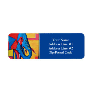 Fun Abstract Artsy Little Elephant Label