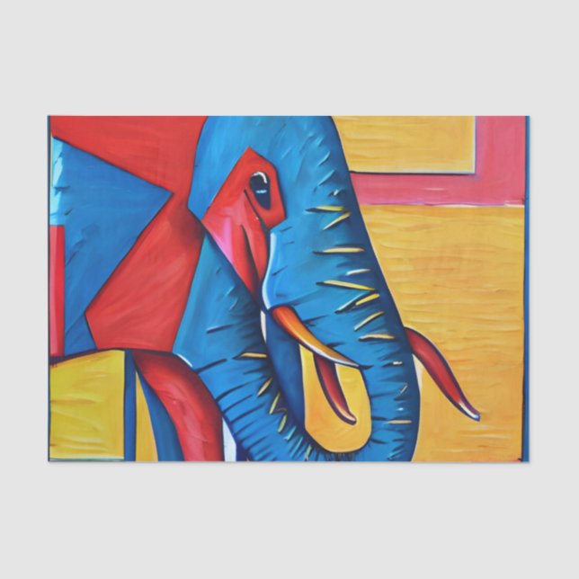 Fun Abstract Artsy Little Elephant Tissue Paper (Front)