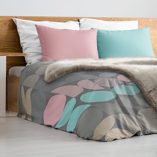 Fun Abstract Circles Squares Popart Pattern Duvet Cover
