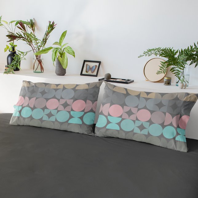 Fun Abstract Circles Squares Popart Pattern Pillow Case (Creator Uploaded)