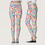 Fun Abstract Colorful Rainbow Polka Dot Watercolor Leggings<br><div class="desc">These trendy leggings feature a vibrant abstract watercolor pattern with playful polka dots and geometric circles in rainbow colors like blue, magenta, yellow, green, and purple. Perfect for those who love creative, fun styles, these leggings are ideal for sports, running, yoga, or everyday wear. Whether you're hitting the gym or...</div>