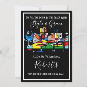 Fun Abstract Hip Hop Party Invitation