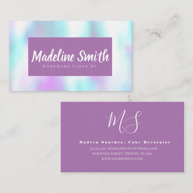 Fun Abstract Homemade Cake Bakery Business Card (Front/Back)