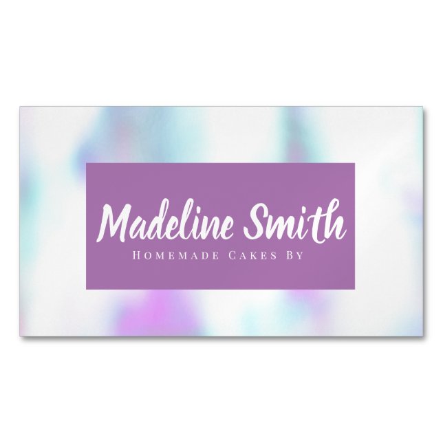 Fun Abstract Homemade Cake Bakery Business Card Magnet (Front)