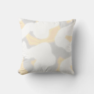 fun abstract modern gray white peach artistic throw pillow