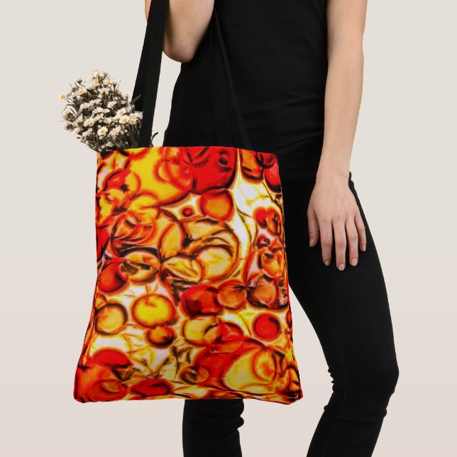 "Fun Abstract Orange & Gold Fall Colors" Tote Bag (Close Up)