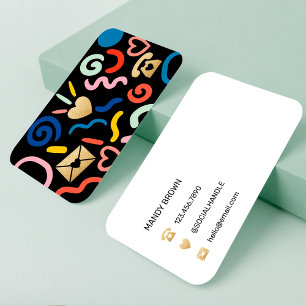 Fun Abstract Pattern Social Media Influencer  Business Card