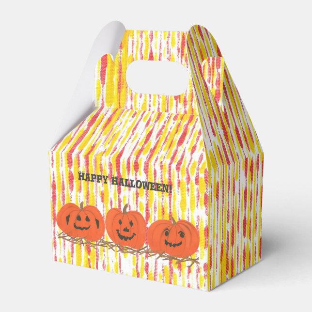 Fun Abstract Pumpkins Happy Halloween Treat Boxes (Front Side)
