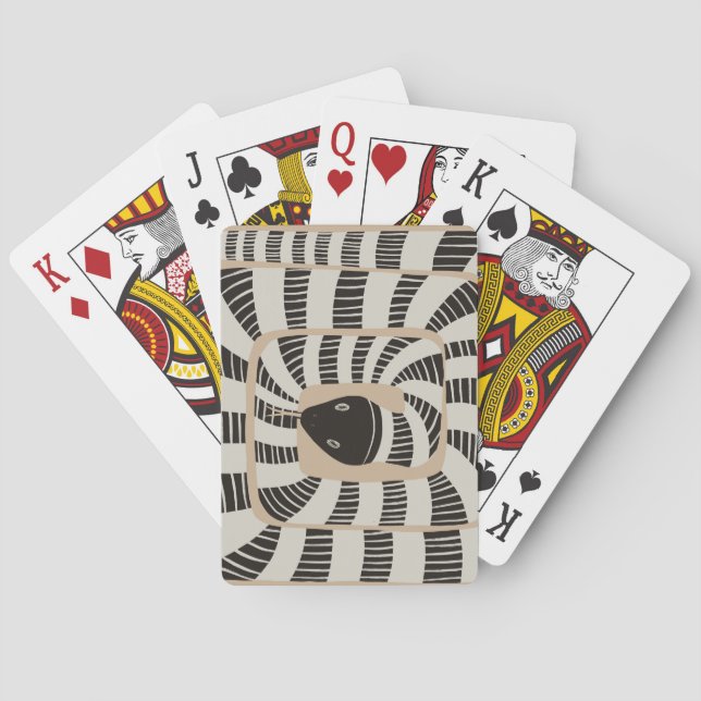 Fun Abstract Striped Banded Snake | Snake Lovers Poker Cards (Back)