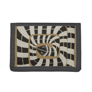 Fun Abstract Striped Snake in Brown Neutral Tones Tri-fold Wallet