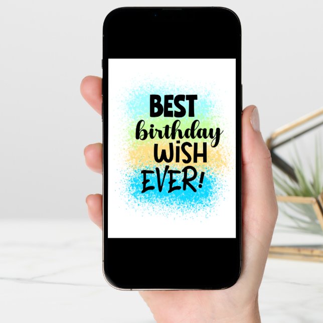 Fun Add Name Age Best Birthday Wish Ever Card (Front Digital)