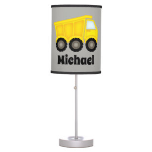 Fun add name boys dump truck decor lamp