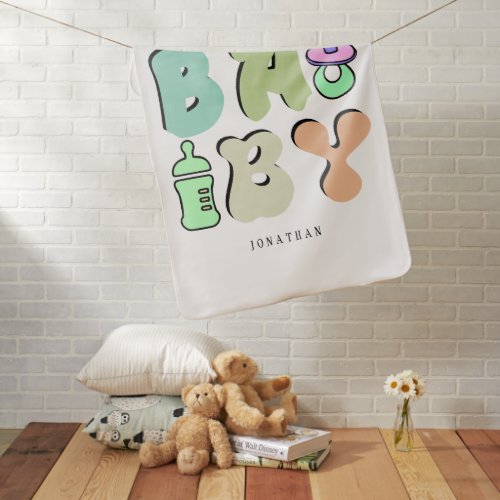 Fun Adorable Personalized Infant Name  Baby Blanket