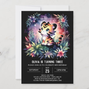 Fun Adorable Tiger Birthday Invitation