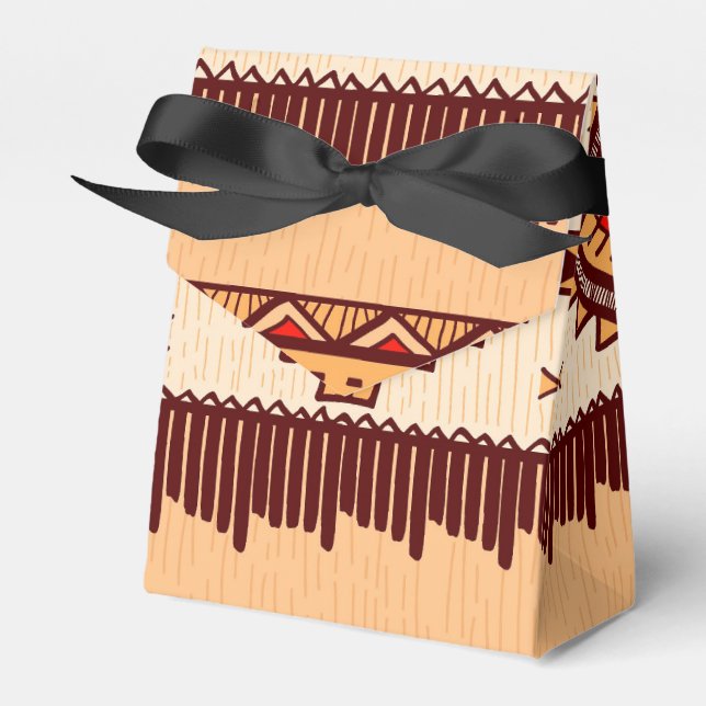 Fun African Tribal pattern party favor box (Front Side)