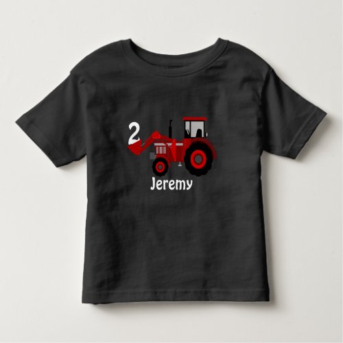 Fun Age and Name Birthday Tractor Toddler T_shirt