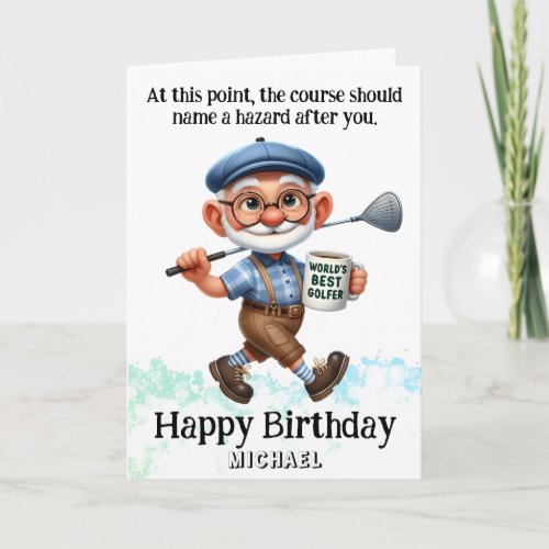 *~*  Fun Age Man AP94  Best Golfer  Birthday Card