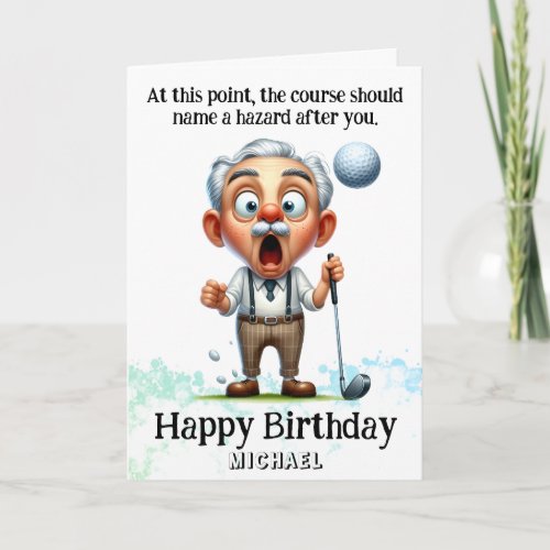 *~*  Fun Age Man AP94  Golf Hazard Birthday Card