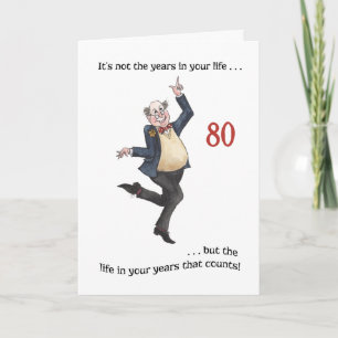 Fun Age-specific 80th Birthday Card for a Man