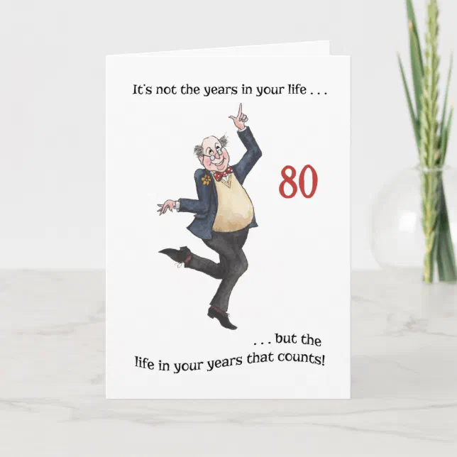 Fun Age-specific 80th Birthday Card for a Man | Zazzle