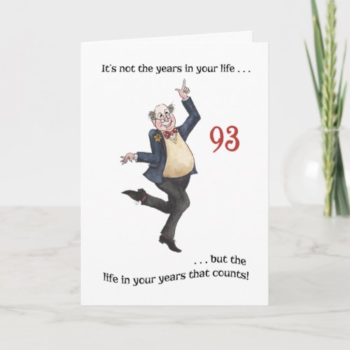 Fun Age_specific 93rd Birthday Card for a Man