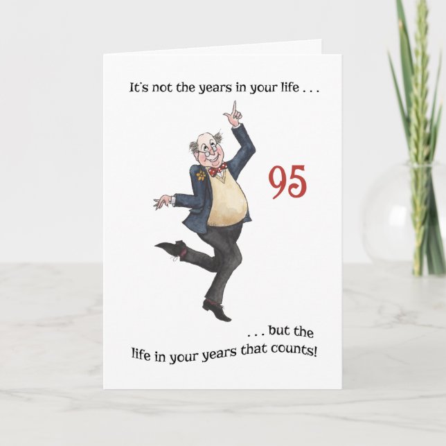 Fun Age-specific 95th Birthday Card for a Man (Front)