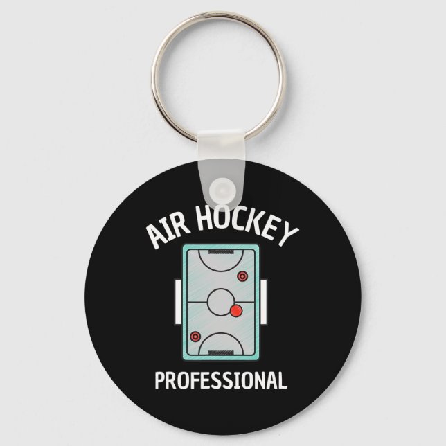 Fun Air Hockey  For Men Women Kids Hockey Table  Keychain (Front)