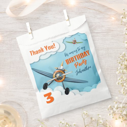 Fun Airplane Aviation Birthday Favor Bag